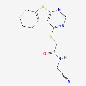 N-(cyanomethyl)-2-{8-thia-4,6-diazatricyclo[7.4.0.0^{2,7}]trideca-1(9),2,4,6-tetraen-3-ylsulfanyl}acetamide