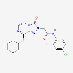 N-(4-chloro-2-fluorophenyl)-2-(8-(cyclohexylthio)-3-oxo-[1,2,4]triazolo[4,3-a]pyrazin-2(3H)-yl)acetamide
