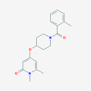 molecular formula C20H24N2O3 B2925355 1,6-dimethyl-4-((1-(2-methylbenzoyl)piperidin-4-yl)oxy)pyridin-2(1H)-one CAS No. 2320171-99-9