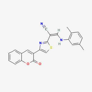 (Z)-3-((2,5-dimethylphenyl)amino)-2-(4-(2-oxo-2H-chromen-3-yl)thiazol-2-yl)acrylonitrile