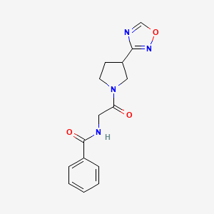 N-(2-(3-(1,2,4-oxadiazol-3-yl)pyrrolidin-1-yl)-2-oxoethyl)benzamide