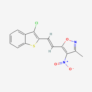5-[(E)-2-(3-chloro-1-benzothiophen-2-yl)ethenyl]-3-methyl-4-nitro-1,2-oxazole