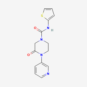 3-oxo-4-(pyridin-3-yl)-N-(thiophen-2-yl)piperazine-1-carboxamide