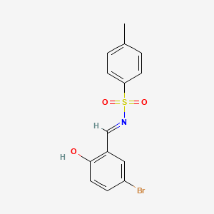 molecular formula C14H12BrNO3S B2925369 (E)-N-(5-bromo-2-hydroxybenzylidene)-4-methylbenzenesulfonamide CAS No. 299953-50-7