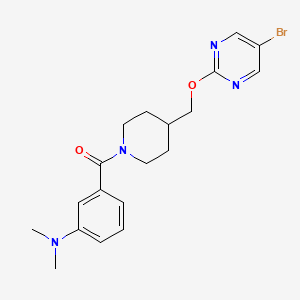 B2925386 [4-[(5-Bromopyrimidin-2-yl)oxymethyl]piperidin-1-yl]-[3-(dimethylamino)phenyl]methanone CAS No. 2379975-59-2