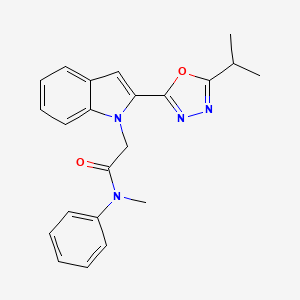 2-(2-(5-isopropyl-1,3,4-oxadiazol-2-yl)-1H-indol-1-yl)-N-methyl-N-phenylacetamide