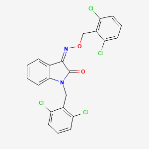 (3Z)-3-{[(2,6-dichlorophenyl)methoxy]imino}-1-[(2,6-dichlorophenyl)methyl]-2,3-dihydro-1H-indol-2-one