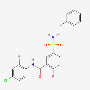 N-(4-chloro-2-fluorophenyl)-2-fluoro-5-(N-phenethylsulfamoyl)benzamide