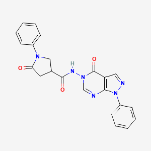 5-oxo-N-(4-oxo-1-phenyl-1H-pyrazolo[3,4-d]pyrimidin-5(4H)-yl)-1-phenylpyrrolidine-3-carboxamide