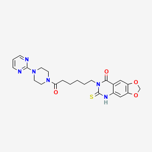 7-(6-oxo-6-(4-(pyrimidin-2-yl)piperazin-1-yl)hexyl)-6-thioxo-6,7-dihydro-[1,3]dioxolo[4,5-g]quinazolin-8(5H)-one