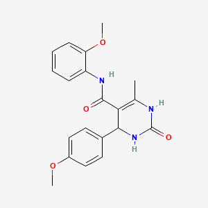 molecular formula C20H21N3O4 B2925404 N-(2-methoxyphenyl)-4-(4-methoxyphenyl)-6-methyl-2-oxo-1,2,3,4-tetrahydropyrimidine-5-carboxamide CAS No. 313551-59-6