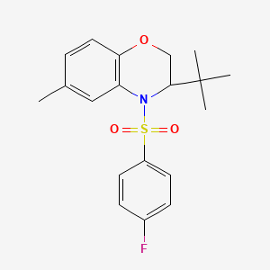 3-(tert-butyl)-4-[(4-fluorophenyl)sulfonyl]-6-methyl-3,4-dihydro-2H-1,4-benzoxazine