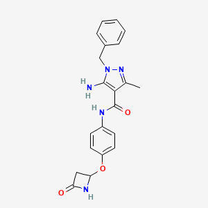 5-Amino-1-benzyl-3-methyl-N-[4-(4-oxoazetidin-2-yl)oxyphenyl]pyrazole-4-carboxamide