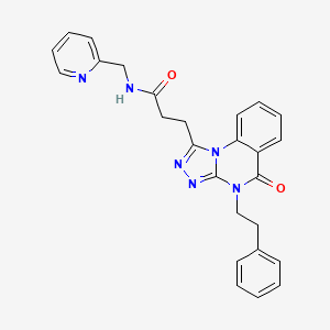 3-[5-oxo-4-(2-phenylethyl)-4,5-dihydro[1,2,4]triazolo[4,3-a]quinazolin-1-yl]-N-(pyridin-2-ylmethyl)propanamide
