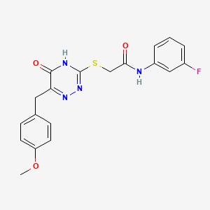 N-(3-fluorophenyl)-2-((6-(4-methoxybenzyl)-5-oxo-4,5-dihydro-1,2,4-triazin-3-yl)thio)acetamide