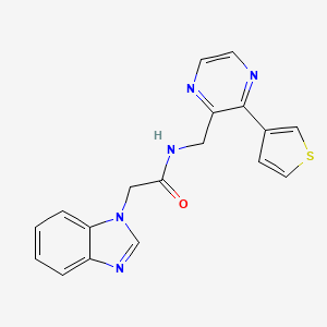 2-(1H-benzo[d]imidazol-1-yl)-N-((3-(thiophen-3-yl)pyrazin-2-yl)methyl)acetamide