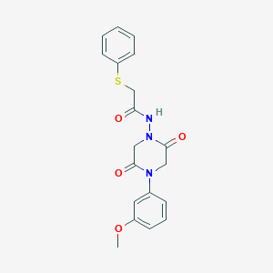 N-[4-(3-methoxyphenyl)-2,5-dioxo-1-piperazinyl]-2-(phenylsulfanyl)acetamide