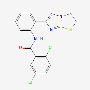 molecular formula C18H13Cl2N3OS B2925436 2,5-dichloro-N-(2-(2,3-dihydroimidazo[2,1-b]thiazol-6-yl)phenyl)benzamide CAS No. 2034289-00-2