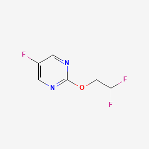 molecular formula C6H5F3N2O B2925439 2-(2,2-Difluoroethoxy)-5-fluoropyrimidine CAS No. 2201316-59-6