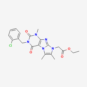 ethyl 2-(3-(2-chlorobenzyl)-1,6,7-trimethyl-2,4-dioxo-3,4-dihydro-1H-imidazo[2,1-f]purin-8(2H)-yl)acetate