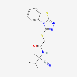 N-(1-cyano-1,2-dimethylpropyl)-2-{7-thia-2,4,5-triazatricyclo[6.4.0.0^{2,6}]dodeca-1(8),3,5,9,11-pentaen-3-ylsulfanyl}acetamide