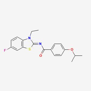 molecular formula C19H19FN2O2S B2925454 (E)-N-(3-ethyl-6-fluorobenzo[d]thiazol-2(3H)-ylidene)-4-isopropoxybenzamide CAS No. 865545-06-8