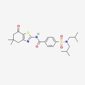 molecular formula C24H33N3O4S2 B2925460 4-(N,N-diisobutylsulfamoyl)-N-(5,5-dimethyl-7-oxo-4,5,6,7-tetrahydrobenzo[d]thiazol-2-yl)benzamide CAS No. 750603-88-4