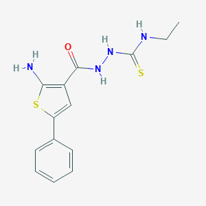 molecular formula C14H16N4OS2 B292547 2-[(2-amino-5-phenyl-3-thienyl)carbonyl]-N-ethylhydrazinecarbothioamide 