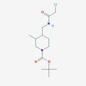 molecular formula C14H25ClN2O3 B2925472 Tert-butyl 4-[[(2-chloroacetyl)amino]methyl]-3-methylpiperidine-1-carboxylate CAS No. 2411272-26-7