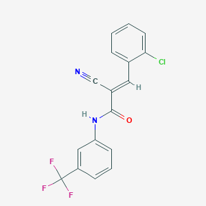 molecular formula C17H10ClF3N2O B2925474 (E)-3-(2-chlorophenyl)-2-cyano-N-(3-(trifluoromethyl)phenyl)acrylamide CAS No. 477289-05-7