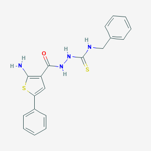 molecular formula C19H18N4OS2 B292548 2-[(2-amino-5-phenyl-3-thienyl)carbonyl]-N-benzylhydrazinecarbothioamide 