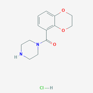 molecular formula C13H17ClN2O3 B2925485 (2,3-二氢苯并[b][1,4]二噁英-5-基)(哌嗪-1-基)甲酮盐酸盐 CAS No. 1353958-63-0