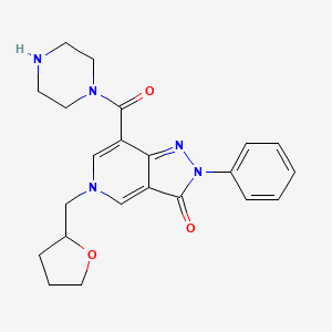 5-(Oxolan-2-ylmethyl)-2-phenyl-7-(piperazine-1-carbonyl)pyrazolo[4,3-c]pyridin-3-one