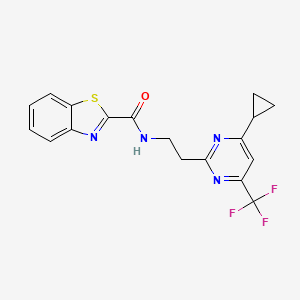 N-(2-(4-cyclopropyl-6-(trifluoromethyl)pyrimidin-2-yl)ethyl)benzo[d]thiazole-2-carboxamide