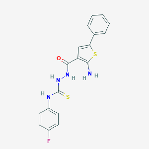 molecular formula C18H15FN4OS2 B292550 2-[(2-amino-5-phenyl-3-thienyl)carbonyl]-N-(4-fluorophenyl)hydrazinecarbothioamide 
