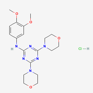 N-(3,4-dimethoxyphenyl)-4,6-dimorpholino-1,3,5-triazin-2-amine hydrochloride