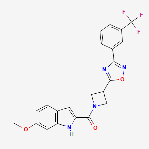 (6-methoxy-1H-indol-2-yl)(3-(3-(3-(trifluoromethyl)phenyl)-1,2,4-oxadiazol-5-yl)azetidin-1-yl)methanone