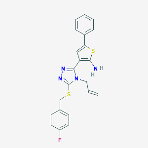 3-{4-allyl-5-[(4-fluorobenzyl)sulfanyl]-4H-1,2,4-triazol-3-yl}-5-phenyl-2-thienylamine