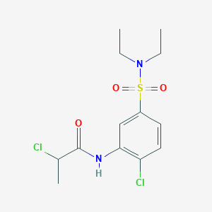 molecular formula C13H18Cl2N2O3S B2925514 2-chloro-N-[2-chloro-5-(diethylsulfamoyl)phenyl]propanamide CAS No. 730949-74-3