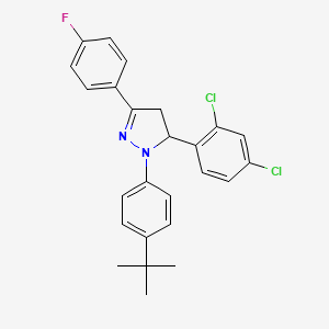 1-(4-(Tert-butyl)phenyl)-5-(2,4-dichlorophenyl)-3-(4-fluorophenyl)-4,5-dihydro-1H-pyrazole