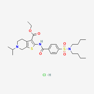 ethyl 2-(4-(N,N-dibutylsulfamoyl)benzamido)-6-isopropyl-4,5,6,7-tetrahydrothieno[2,3-c]pyridine-3-carboxylate hydrochloride
