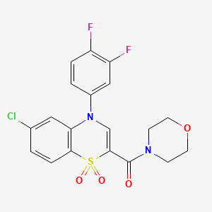 (6-chloro-4-(3,4-difluorophenyl)-1,1-dioxido-4H-benzo[b][1,4]thiazin-2-yl)(morpholino)methanone
