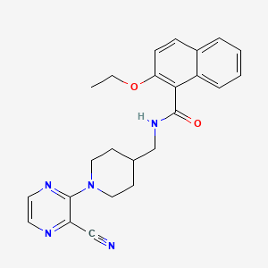 molecular formula C24H25N5O2 B2925546 N-((1-(3-cyanopyrazin-2-yl)piperidin-4-yl)methyl)-2-ethoxy-1-naphthamide CAS No. 1796969-68-0