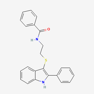 molecular formula C23H20N2OS B2925548 N-(2-((2-phenyl-1H-indol-3-yl)thio)ethyl)benzamide CAS No. 850916-52-8