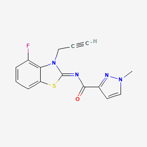 molecular formula C15H11FN4OS B2925555 (Z)-N-(4-fluoro-3-(prop-2-yn-1-yl)benzo[d]thiazol-2(3H)-ylidene)-1-methyl-1H-pyrazole-3-carboxamide CAS No. 1173477-61-6