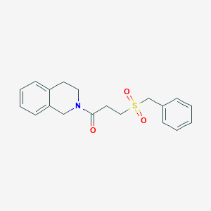 molecular formula C19H21NO3S B2925557 3-(苄基磺酰基)-1-(3,4-二氢异喹啉-2(1H)-基)丙-1-酮 CAS No. 827620-39-3