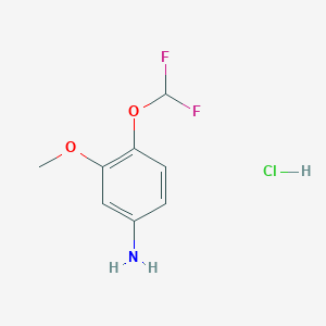 molecular formula C8H10ClF2NO2 B2925560 4-(Difluoromethoxy)-3-methoxyaniline hydrochloride CAS No. 1185012-61-6