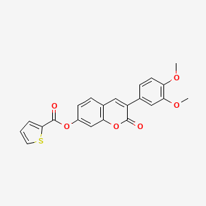 molecular formula C22H16O6S B2925562 3-(3,4-dimethoxyphenyl)-2-oxo-2H-chromen-7-yl thiophene-2-carboxylate CAS No. 824978-58-7