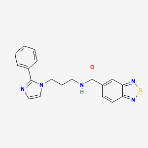molecular formula C19H17N5OS B2925568 N-(3-(2-phenyl-1H-imidazol-1-yl)propyl)benzo[c][1,2,5]thiadiazole-5-carboxamide CAS No. 1421512-22-2
