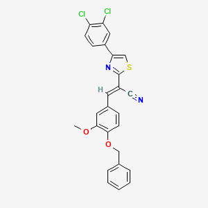 molecular formula C26H18Cl2N2O2S B2925572 (E)-3-(4-(benzyloxy)-3-methoxyphenyl)-2-(4-(3,4-dichlorophenyl)thiazol-2-yl)acrylonitrile CAS No. 477296-21-2